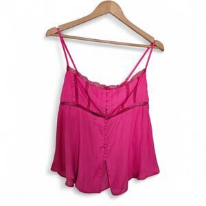 fab'rik Womens Pink Y2K Babydoll Cami Tank Top Size M Barbiecore